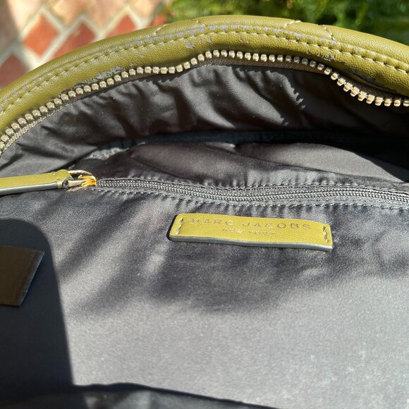 MARC by Marc Jacobs Moto Pillow Medium Quilted Backpack Olive Green - Picture 9 of 9